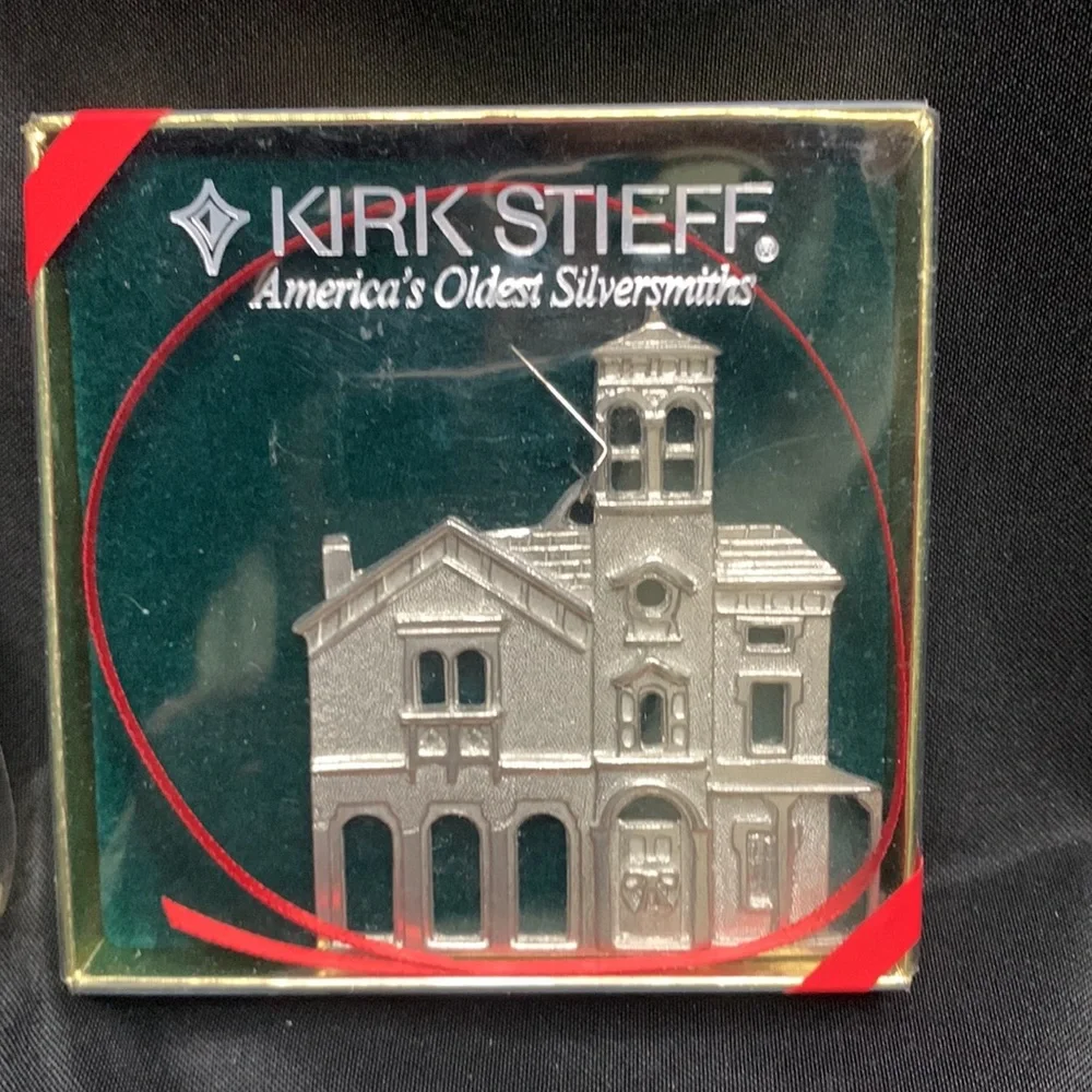 Set of 3 vintage Kirk Stieff silver plate and pewter christmas ornaments - Picture 3 of 7